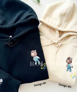 Custom Embroidered Bear Kanye Couple Matching Hoodies Sweatshirts For Couples