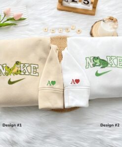 Custom Embroidered Tiana x Naveen Frog Couple Matching Hoodies Sweatshirts For Couples