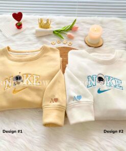 Custom Embroidered Wall-E x Eve Matching Hoodies Sweatshirts For Couples