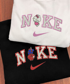 Custom Embroidered Baby Spiderman x Baby Hellokitty Matching Hoodies Sweatshirts For Couples