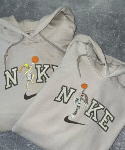 Custom Embroidered Bugs x Lola Basketball Jump Matching Hoodies Sweatshirts For Couples