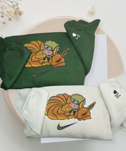 Custom Embroidered Chibi Naruto x Fox Matching Hoodies Sweatshirts For Couples