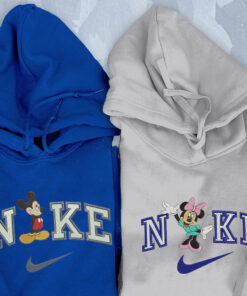 Custom Embroidered Mickey Glance x Minnie Mouse Matching Hoodies Sweatshirts For Couples